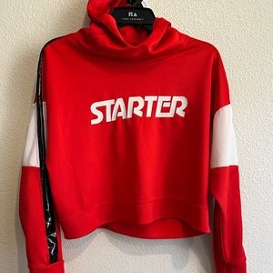 Starter Black Label Women's Red Cropped Hoodie